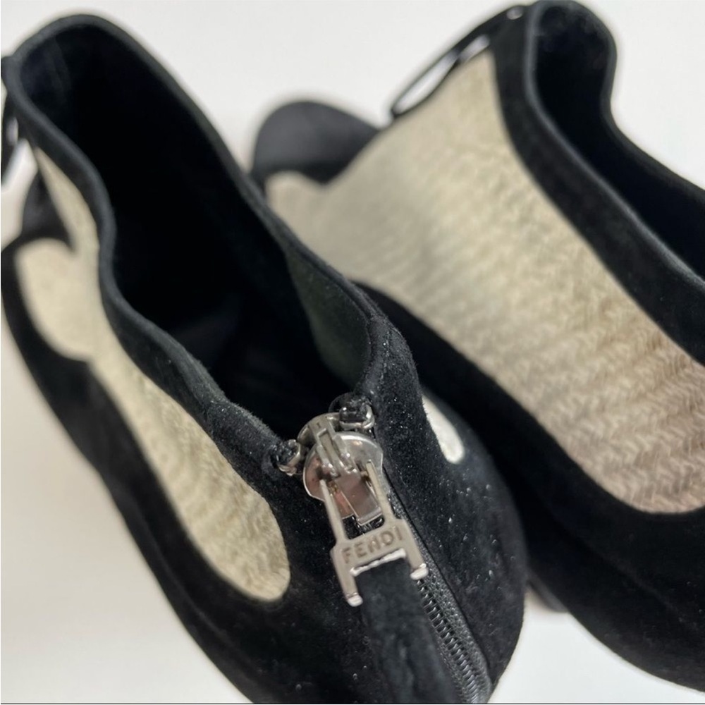 Fendi Black and Silver Wedge Heels - Picture 5 of 7